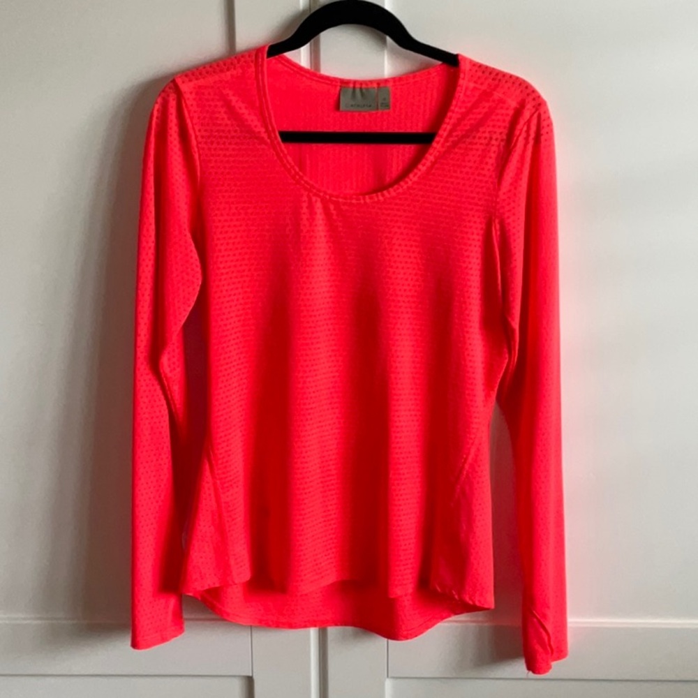 Women's Coral Long Sleeve Athletic Top